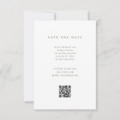 Save The Date Code QR blanc et textuel élégant et photo (Dos)