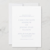 Save The Date Code QR Bleu Poussiéreux Élégant de Mariage (Devant)