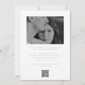Save The Date Code QR Bleu Poussiéreux Élégant de Mariage (Dos)