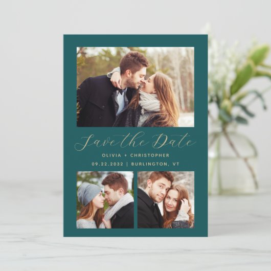 Save The Date Code QR bleu Turquoise minimum 3 photos (Debout devant)