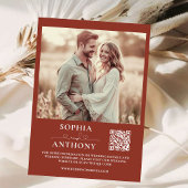 Save The Date Code QR Boho Mariage Photo Terre d'Ombre Brûlée