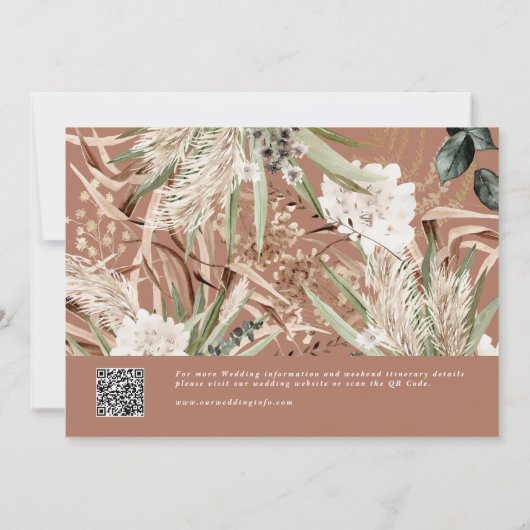 Save The Date Code QR botanique moderne rouille eucalyptus (Dos)