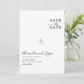 Save The Date Code QR Chic Noir et Blanc avec Écriture Signature (Debout devant)