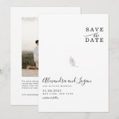 Save The Date Code QR Chic Noir et Blanc avec Écriture Signature (Devant / Derrière)