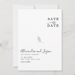 Save The Date Code QR Chic Noir et Blanc avec Écriture Signature