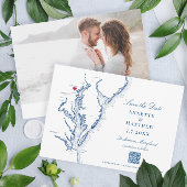 Save The Date Code QR de Baltimore Maryland Mariage Elegant Navy