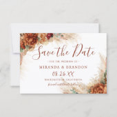 Save The Date Code QR de calligraphie élégante Mariage bohème fl (Devant)