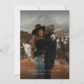 Save The Date Code QR de calligraphie rustique pour photo de mar (Devant)
