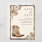 Save The Date Code QR de chaussures de cow-boy occidentales pour (Devant)