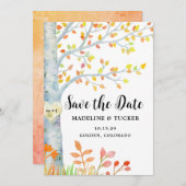 Save The Date Code QR de Date de Rustique Feuilles d'Automne (Devant / Derrière)