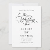 Save The Date Code QR de la photo Mariage de script élégant (Devant)