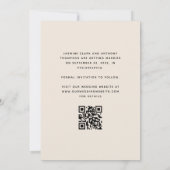 Save The Date Code QR de l'arche de photo minimale Beige (Dos)