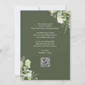 Save The Date Code QR de mariage à la verdure florale verte oliv (Dos)