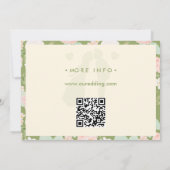 Save The Date Code QR de mariage à nœud gingham vert Wildflower (Dos)