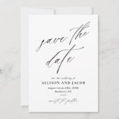 Save The Date Code QR de mariage avec photo et écriture élégante (Devant)