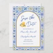 Save The Date Code QR de mariage de destination d'été italien (Devant)