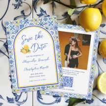 Code QR de mariage de destination d'été italien
