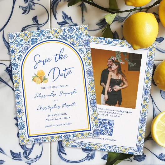 Save The Date Code QR de mariage de destination d'été italien