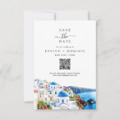 Save The Date Code QR de mariage de destination Photo moderne (Devant)