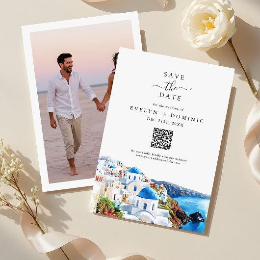 Save The Date Code QR de mariage de destination Photo moderne