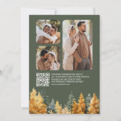 Save The Date Code QR de mariage de forêt automnale rustique (Dos)