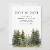 Save The Date Code QR de mariage de forêt de pins (Devant)