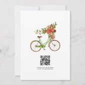 Save The Date Code QR de mariage de Noël de bicyclette de Poinse (Dos)