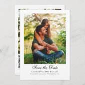 Save The Date Code QR de mariage élégant à 2 photos (Devant / Derrière)