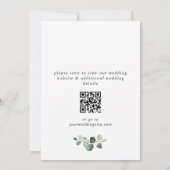 Save The Date Code QR de mariage élégant à l'aquarelle eucalyptu (Dos)