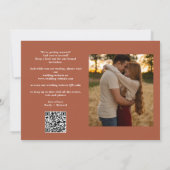 Save The Date Code QR de mariage élégant écriture Terracotta 2 P (Dos)