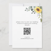 Save The Date Code QR de mariage élégant tournesols eucalyptus (Dos)
