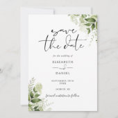 Save The Date Code QR de mariage floral à verdure rustique (Devant)