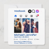 Save The Date Code QR de mariage moderne sur le thème des médias (Devant)