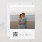 Save The Date Code QR de mariage photo de script élégant simple (Dos)