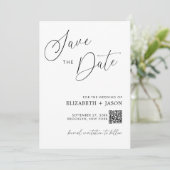 Save The Date Code QR de mariage photo écriture simple (Debout devant)