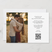 Save The Date Code QR de mariage photo élégant écriture cœur (Dos)