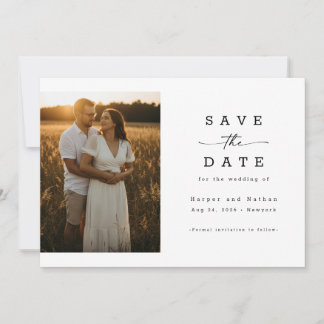 Save The Date Code QR de mariage photo moderne élégant simple