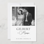 Save The Date Code QR de mariage photo noir blanc avec polices o (Devant)