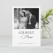 Save The Date Code QR de mariage photo noir blanc avec polices o (Debout devant)