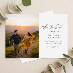 Save The Date Code QR de mariage photo simple moderne