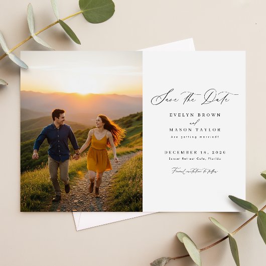 Save The Date Code QR de mariage photo simple moderne