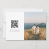 Save The Date Code QR de mariage photo simple moderne (Dos)