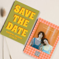 Code QR de mariage rétro funky gras et lumineux Bo