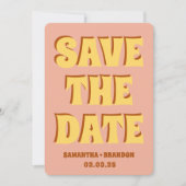 Save The Date Code QR de mariage rétro funky gras & lumineux boh (Devant)