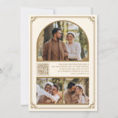 Save The Date Code QR de monogramme Photo Collage Crème Or Maria (Dos)