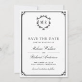 Save The Date Code QR de monogramme Photo Collage Mariage Blanc (Devant)