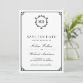 Save The Date Code QR de monogramme Photo Collage Mariage Blanc (Debout devant)