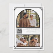 Save The Date Code QR de monogramme Photo Collage Mariage Blanc (Dos)