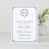 Save The Date Code QR de monogramme Photo Collage Mariage Royal  (Debout devant)