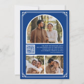 Save The Date Code QR de monogramme Photo Collage Mariage Royal  (Dos)